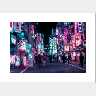 Neon Overload in Tokyo Posters and Art